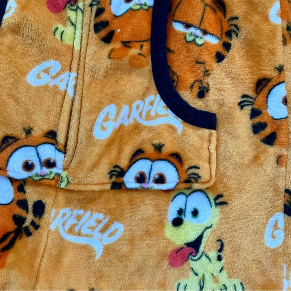Garfield Hoodie onepiece Unisex Sleepwear Halloween Costume Size M Cozy Pajamas - Picture 9 of 12
